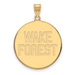 10k Yellow Gold Wake Forest U. XL Logo Disc Pendant