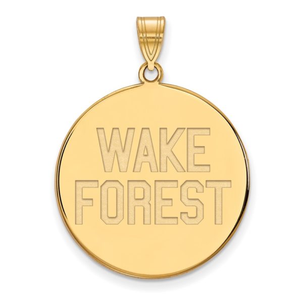 10k Yellow Gold Wake Forest U. XL Logo Disc Pendant