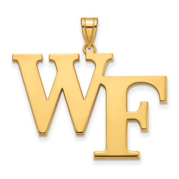 10k Yellow Gold Wake Forest U. XL 'WF' Pendant