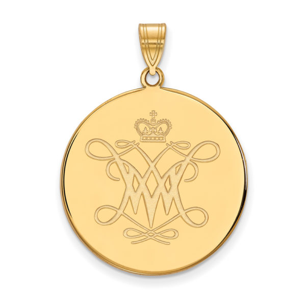 10k Yellow Gold William and Mary XL Disc Pendant