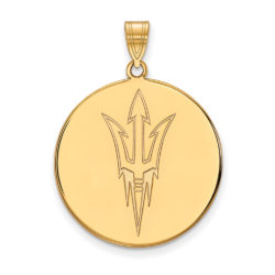 14k Gold Plated Silver Arizona State XL Logo Disc Pendant