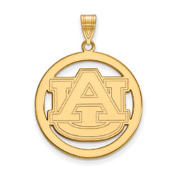 14k Gold Plated Silver Auburn U XL Circle Pendant