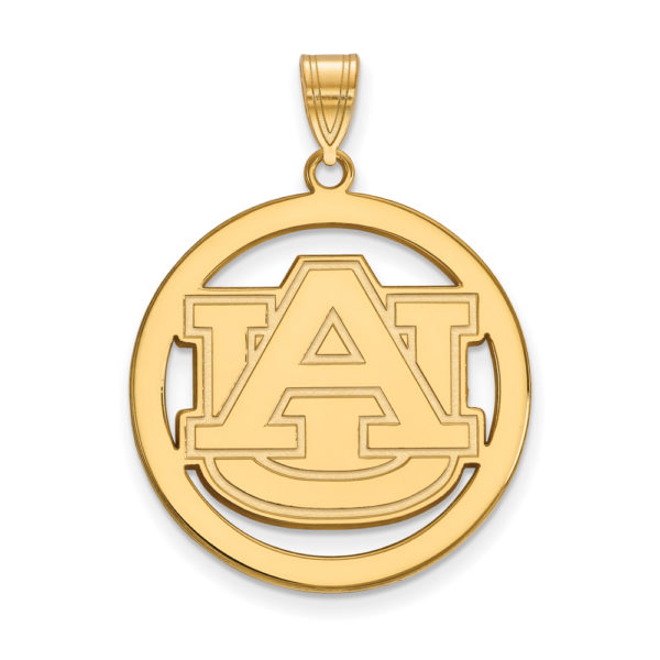 14k Gold Plated Silver Auburn U XL Circle Pendant