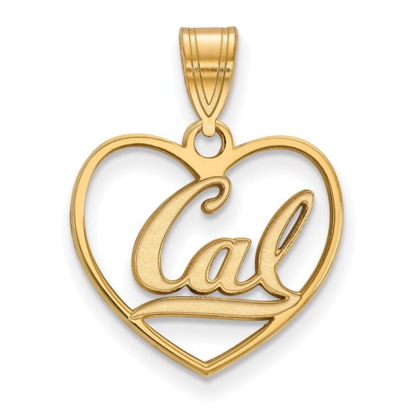 14k Gold Plated Silver California Berkeley 'Cal' Heart Pendant