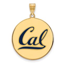 14k Gold Plated Silver California Berkeley Enamel XL Disc Pendant