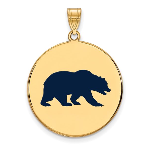 14k Gold Plated Silver California Berkeley XL Enamel Disc Pendant