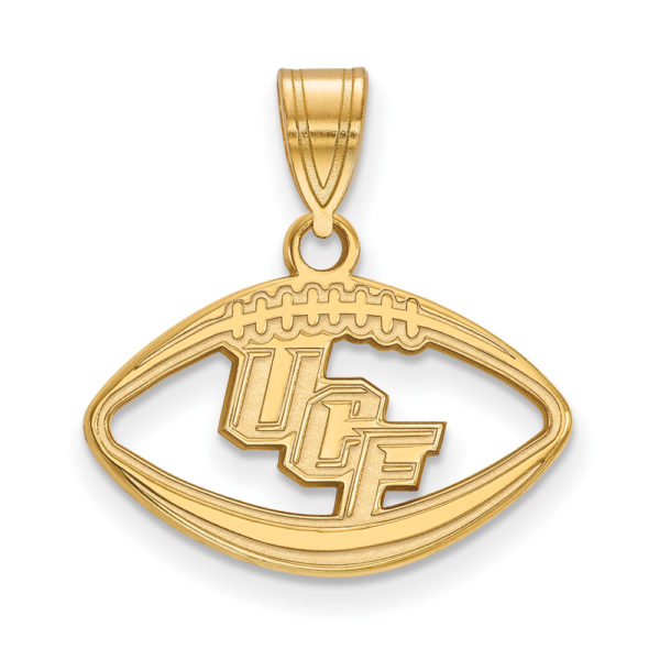 14k Gold Plated Silver Central Florida Football Pendant