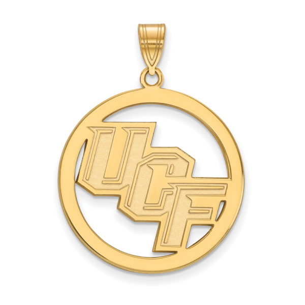 14k Gold Plated Silver Central Florida UCF Circle Pendant