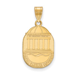 14k Gold Plated Silver Coastal Carolina U Large Crest Pendant