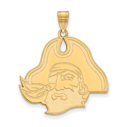 14k Gold Plated Silver East Carolina U XL Mascot Pendant