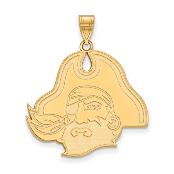 14k Gold Plated Silver East Carolina U XL Mascot Pendant