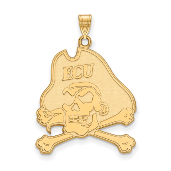 14k Gold Plated Silver East Carolina U XL Pendant