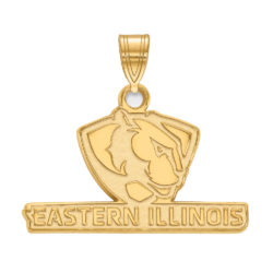 14k Gold Plated Silver Eastern Illinois U Large Pendant