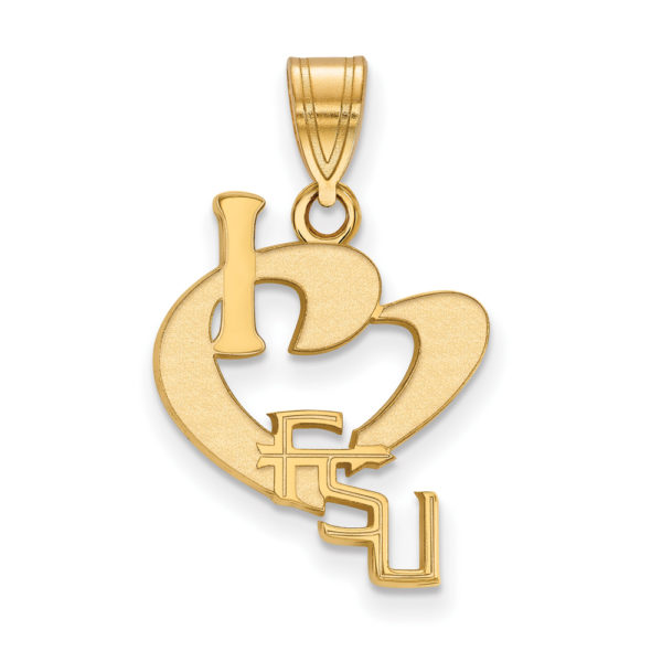 14k Gold Plated Silver Florida State Large I Love Logo Pendant