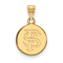 14k Gold Plated Silver Florida State Small Disc Pendant