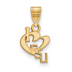 14k Gold Plated Silver Florida State Small I Love Logo Pendant