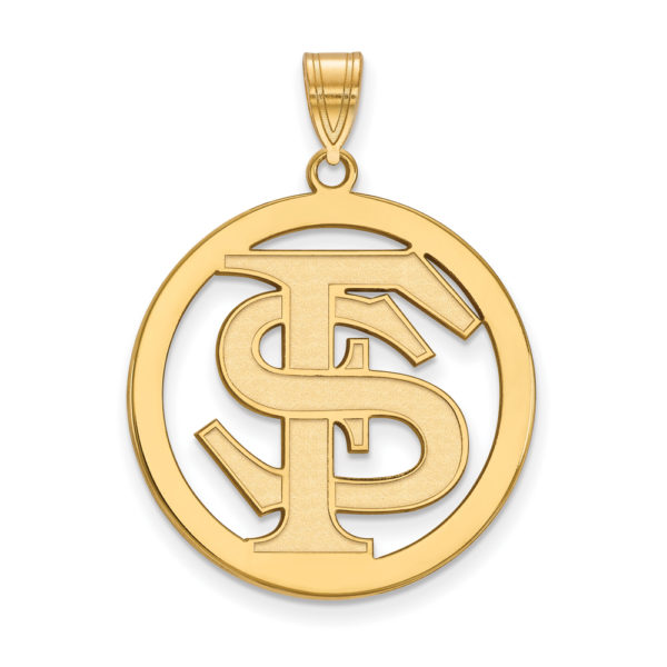 14k Gold Plated Silver Florida State XL Circle Pendant