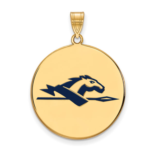 14k Gold Plated Silver Longwood U XL Enamel Disc Pendant