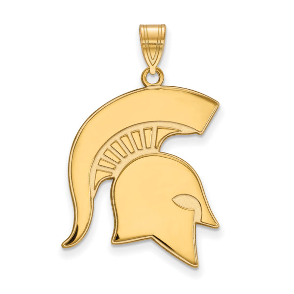 14k Gold Plated Silver Michigan State XL Logo Pendant