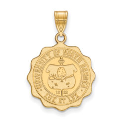 14k Gold Plated Silver North Dakota Large Crest Pendant