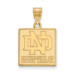 14k Gold Plated Silver North Dakota Medium Pendant