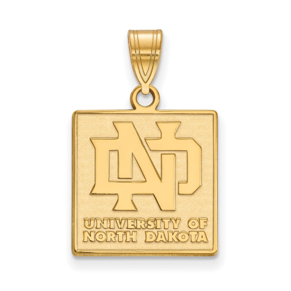 14k Gold Plated Silver North Dakota Medium Pendant