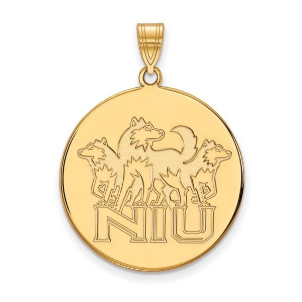 14k Gold Plated Silver Northern Illinois U. XL Disc Pendant