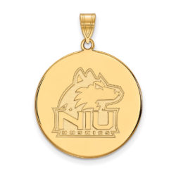 14k Gold Plated Silver Northern Illinois U. XL Logo Disc Pendant