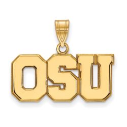 14k Gold Plated Silver Ohio State Large 'OSU' Pendant