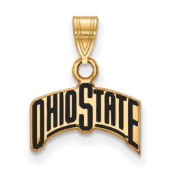 14k Gold Plated Silver Ohio State Small Enamel Pendant