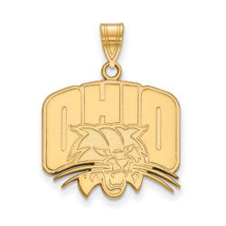 14k Gold Plated Silver Ohio U. Large Logo Pendant