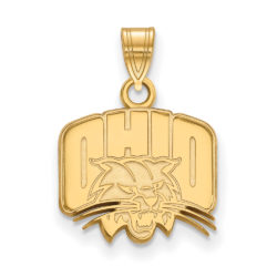 14k Gold Plated Silver Ohio U. Small Logo Pendant