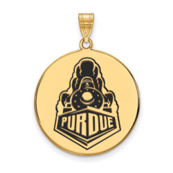 14k Gold Plated Silver Purdue XL Enamel Logo Disc Pendant