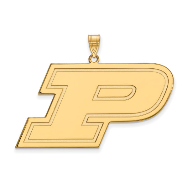 14k Gold Plated Silver Purdue XL Initial P Pendant