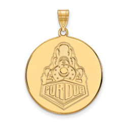 14k Gold Plated Silver Purdue XL Logo Disc Pendant