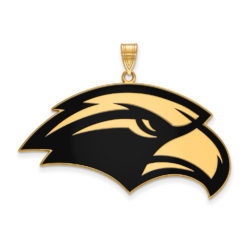 14k Gold Plated Silver Southern Miss XL Enamel Pendant