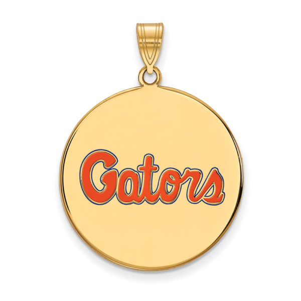 14k Gold Plated Silver U of Florida XL Enamel Disc Pendant