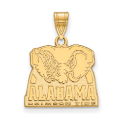 14k Gold Plated Silver U. of Alabama Medium Logo Pendant