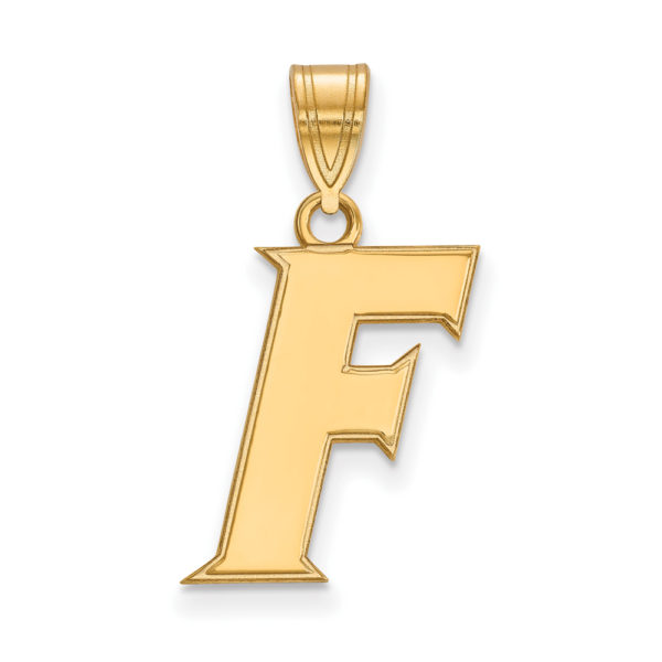 14k Gold Plated Silver U. of Florida Medium Initial F Pendant