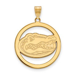 14k Gold Plated Silver U. of Florida XL Circle Pendant