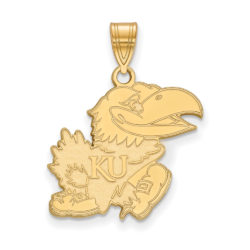 14k Gold Plated Silver U. of Kansas Large Pendant