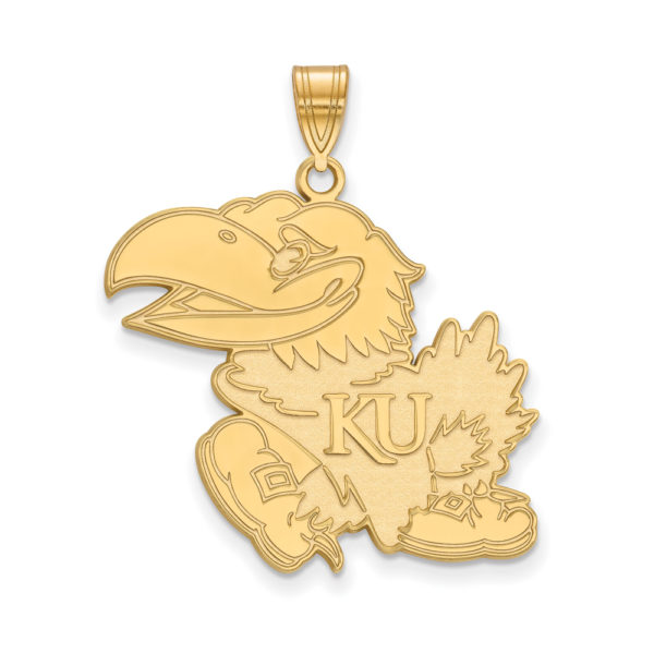 14k Gold Plated Silver U. of Kansas XL Pendant