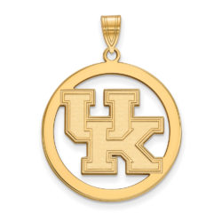 14k Gold Plated Silver U. of Kentucky XL Circle Pendant