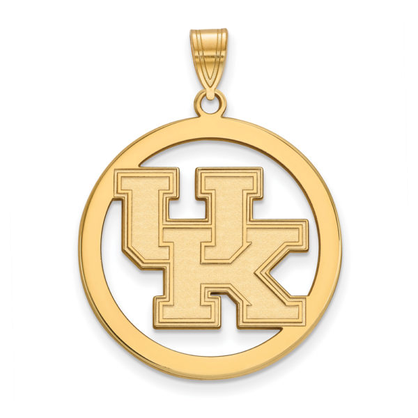 14k Gold Plated Silver U. of Kentucky XL Circle Pendant