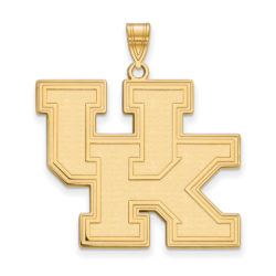 14k Gold Plated Silver U. of Kentucky XL 'UK' Pendant