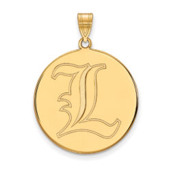 14k Gold Plated Silver U. of Louisville XL Disc Pendant