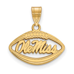 14k Gold Plated Silver U. of Mississippi Football Pendant