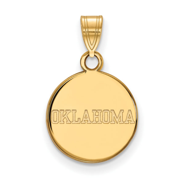 14k Gold Plated Silver U. of Oklahoma Small Disc Pendant