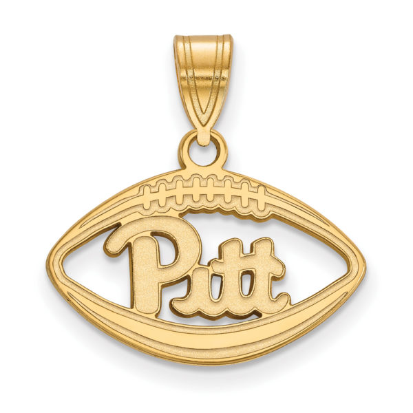 14k Gold Plated Silver U. of Pittsburgh Football Pendant