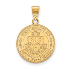 14k Gold Plated Silver U. of Pittsburgh Large Crest Pendant